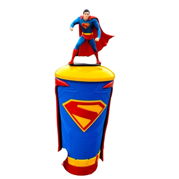 DC - Superman - Large Rubber Drinking Cup w/ Superman/S Symbol/Krypto Toppers - Picture 5 of 8